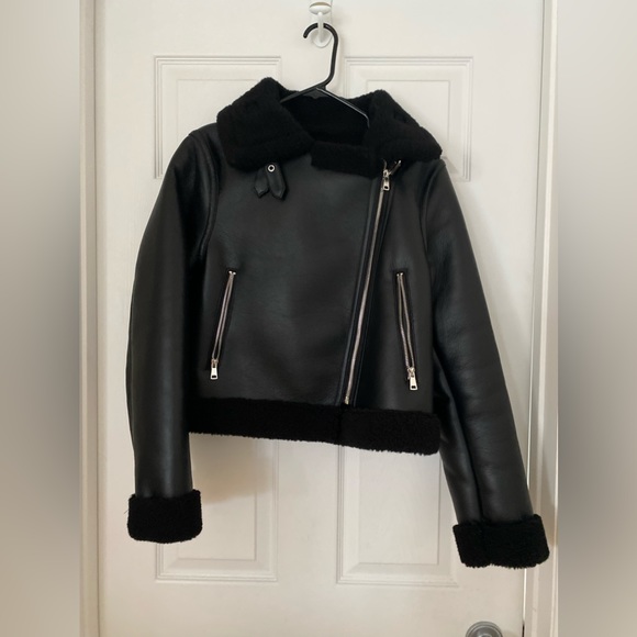 Zara fur lined leather jacket - Picture 2 of 7